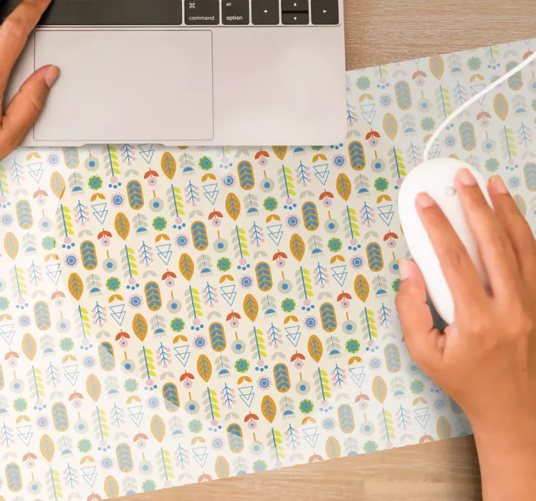 Mauspad muster mit naturinspiriertem blattmotiv - TenStickers