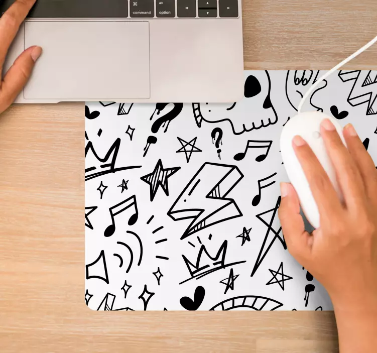 Mauspad muster mit stilisierten musik-icons - TenStickers