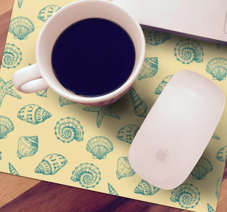 Mauspad muster muschelmotiv hintergrund - TenStickers