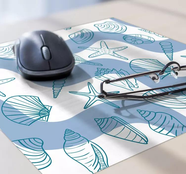 Mauspad muster muscheln motiv - TenStickers