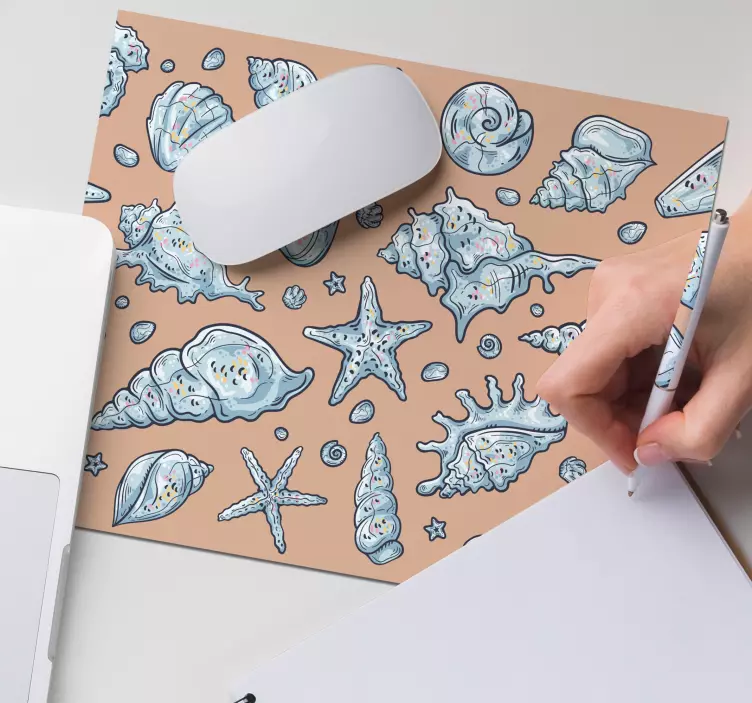 Mauspad muster muscheln und seesterne - TenStickers