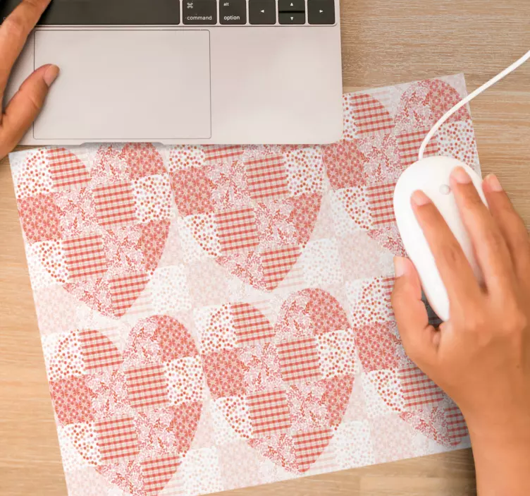 Mauspad muster patchwork herzmotiv - TenStickers