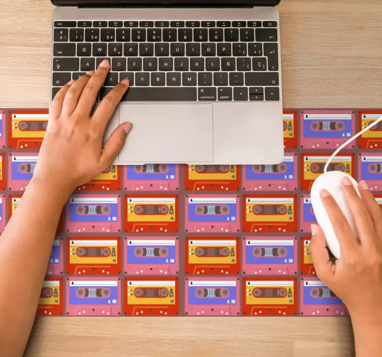 Mauspad muster retro kassette motiv - TenStickers