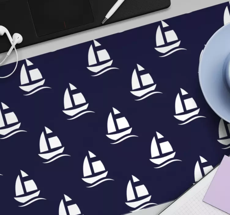 Mauspad muster segelboot design - TenStickers