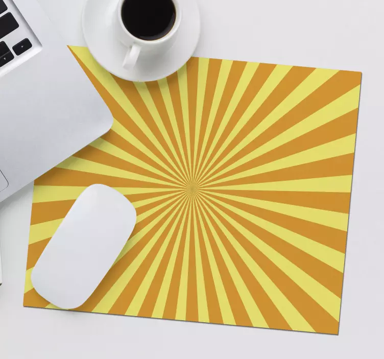 Mauspad muster strahlende gelbe streifen - TenStickers