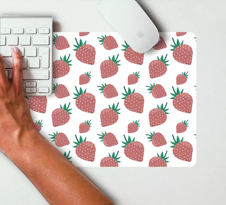 Mauspad muster verspieltes erdbeerdesign - TenStickers