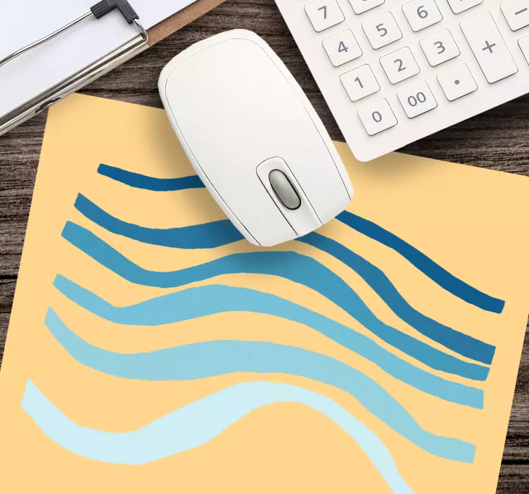 Mauspad muster wellenlinien in abstraktem design - TenStickers