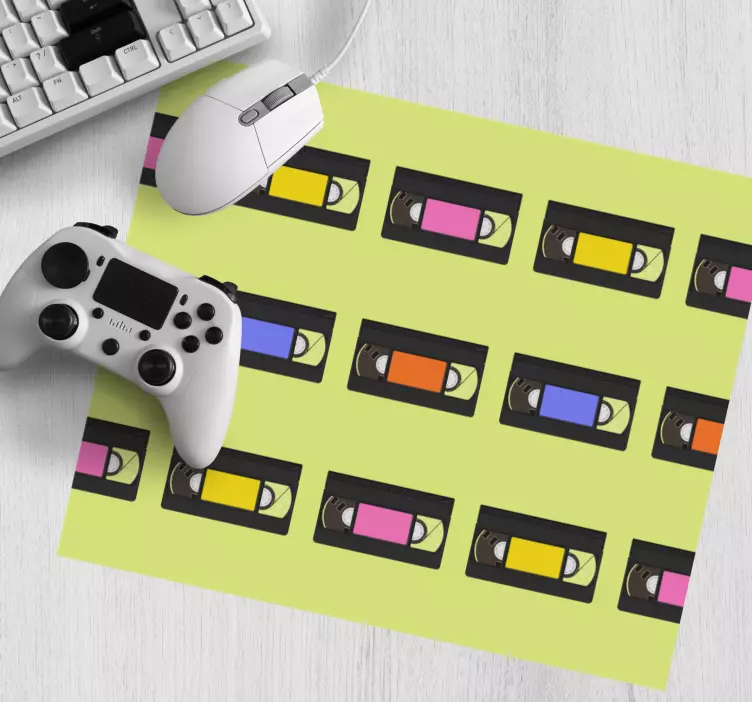 Mauspad originell bunte kassette wiederholungen - TenStickers