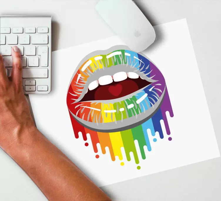 Mauspad originell bunte lippenfarbe - TenStickers