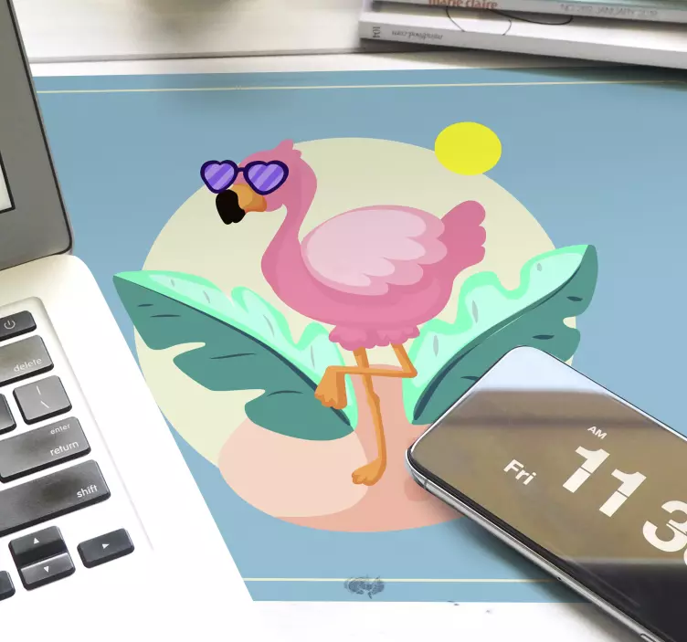 Mauspad originell cooler flamingo sonnenschein - TenStickers