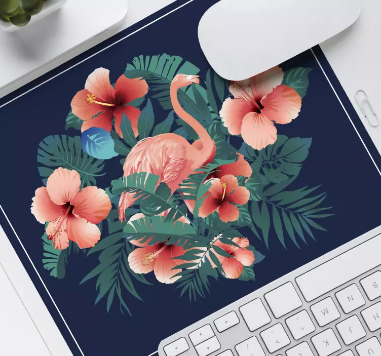 Mauspad originell flamingo blumenmotiv - TenStickers