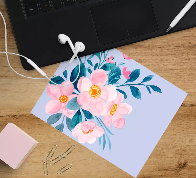 Mauspad originell florales aquarell-arrangement - TenStickers