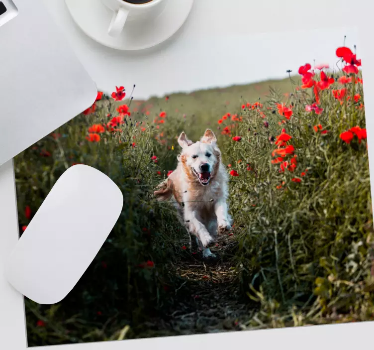 Mauspad originell glücklicher hund beim laufen - TenStickers