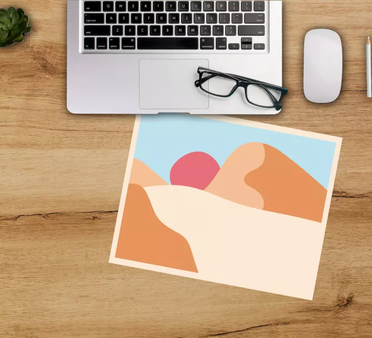 Mauspad originell in abstrakten bergfarben - TenStickers