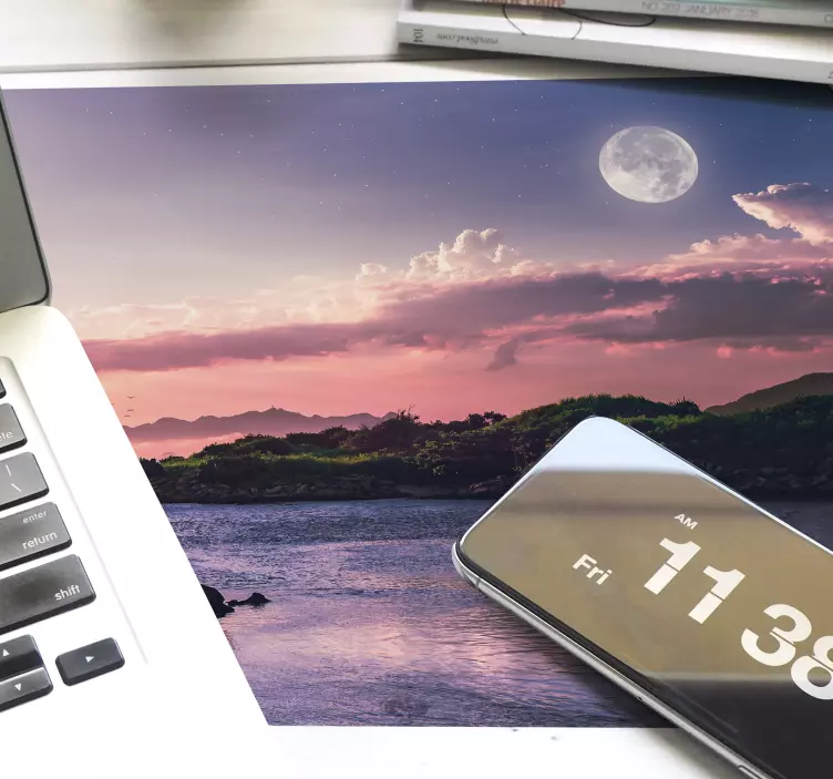 Mauspad originell malerischer fluss im zwielicht - TenStickers