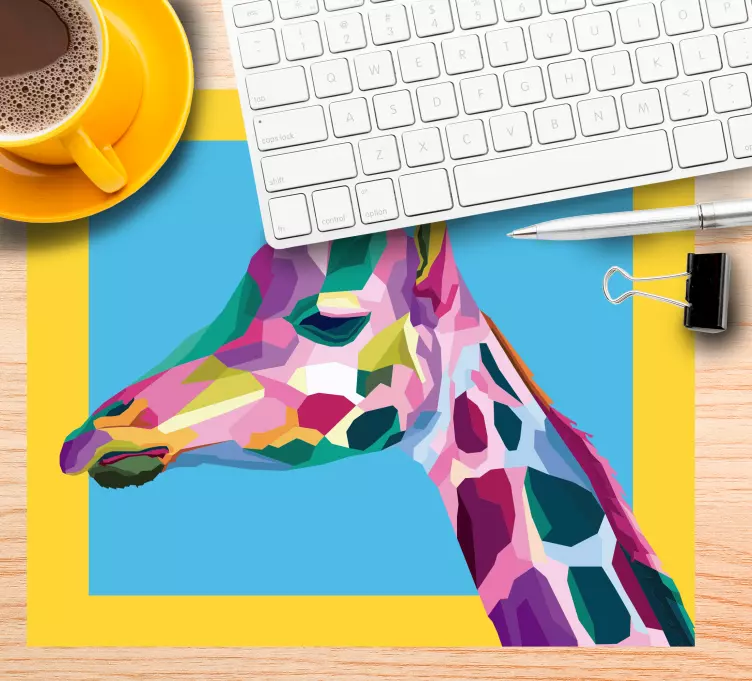 Mauspad originell mit buntem giraffenprofil - TenStickers