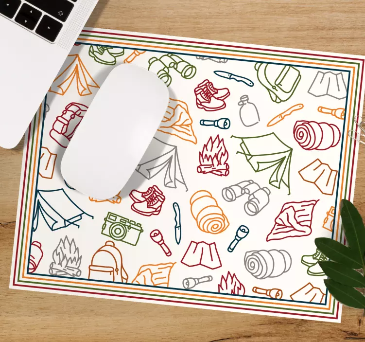 Mauspad originell mit camping-ausrüstung motiv - TenStickers
