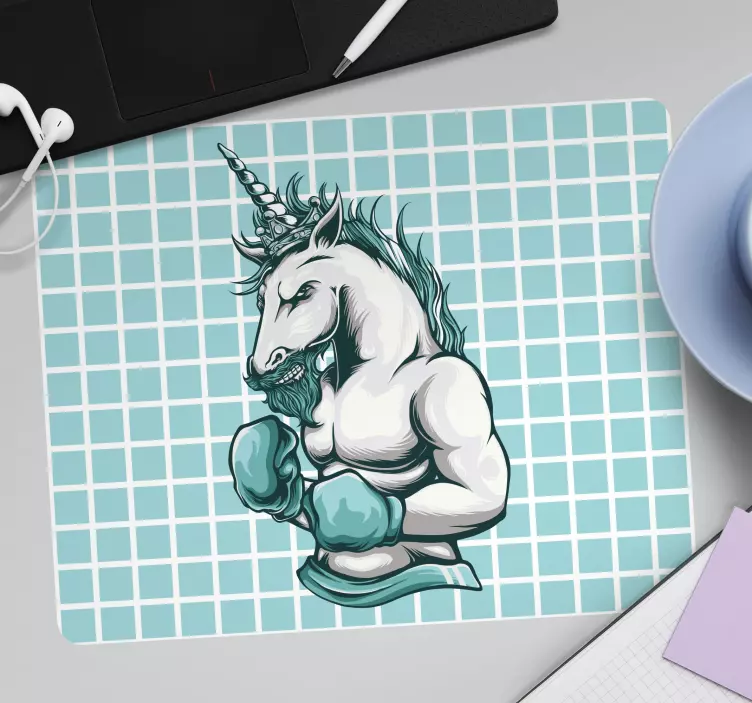 Mauspad originell mit einhorn boxer illustration - TenStickers