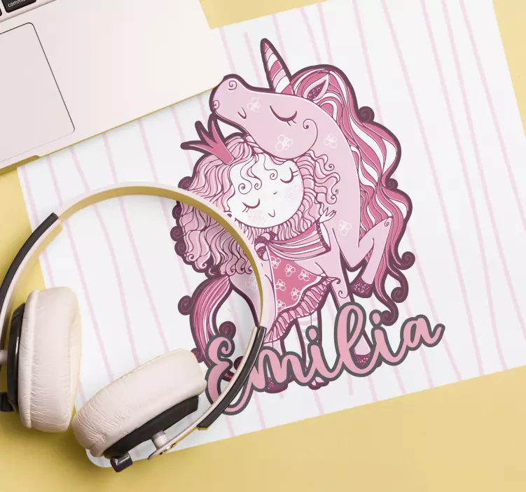 Mauspad originell mit fantasievoller einhorn-illustration - TenStickers