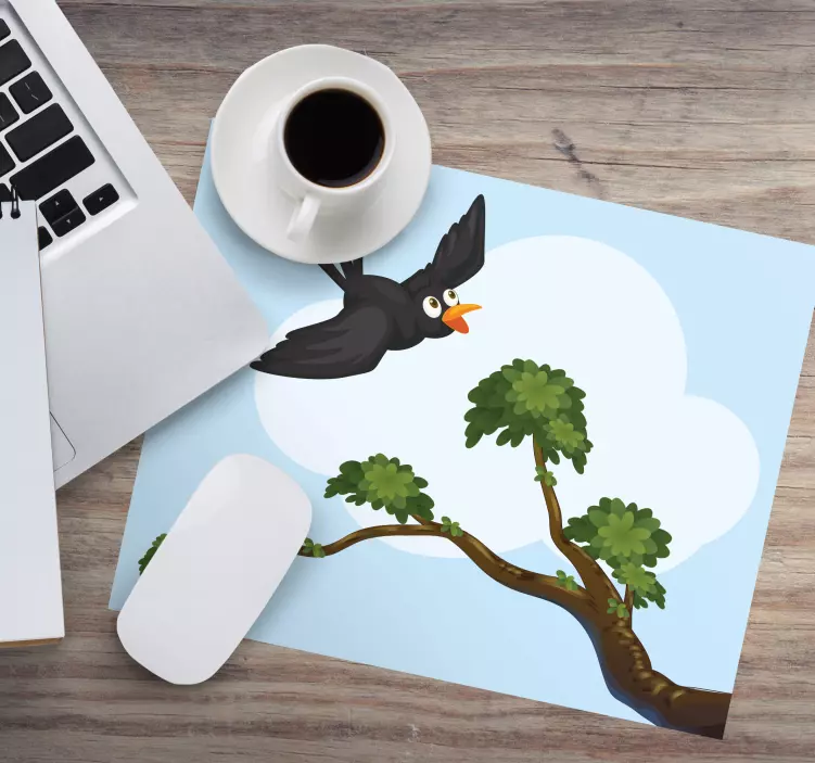 Mauspad originell mit fliegender vogelillustration - TenStickers
