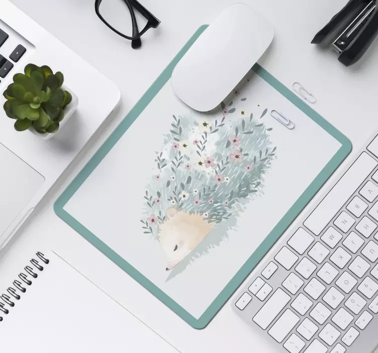 Mauspad originell mit floraler igelkunst - TenStickers