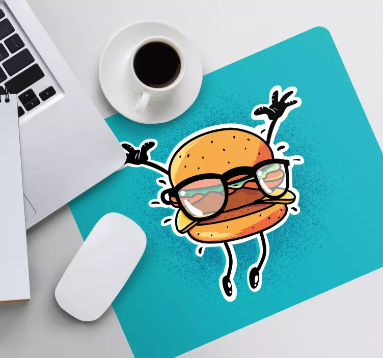 Mauspad originell mit lustigem hamburger charakter - TenStickers