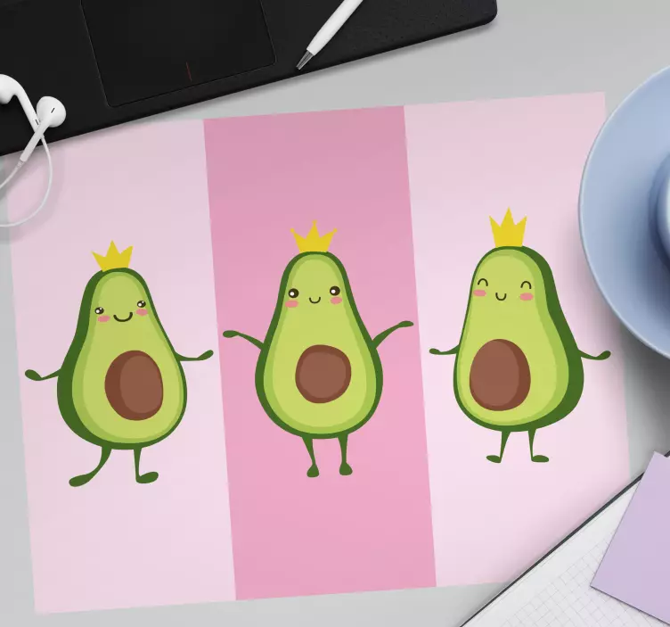 Mauspad originell mit niedlichen avocado figuren - TenStickers