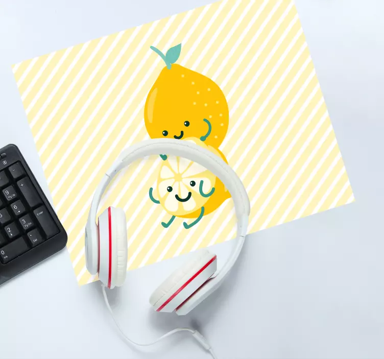Mauspad originell mit niedlichen obstfiguren - TenStickers