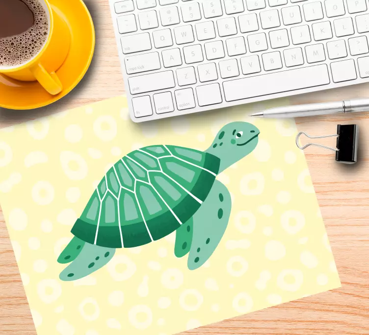 Mauspad originell mit niedlicher schildkrötenillustration - TenStickers