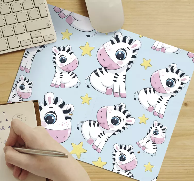 Mauspad originell mit süßen zebrafiguren - TenStickers
