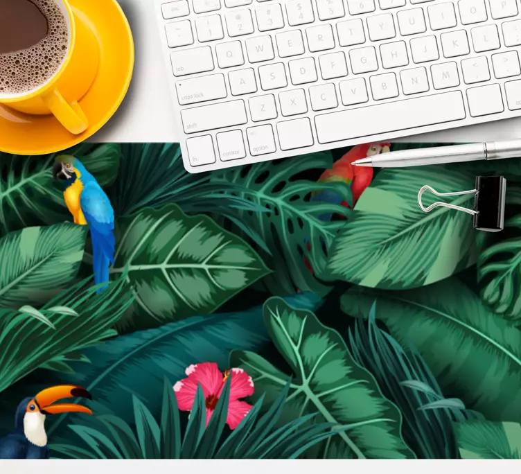 Mauspad originell mit tropischem vogelmuster - TenStickers