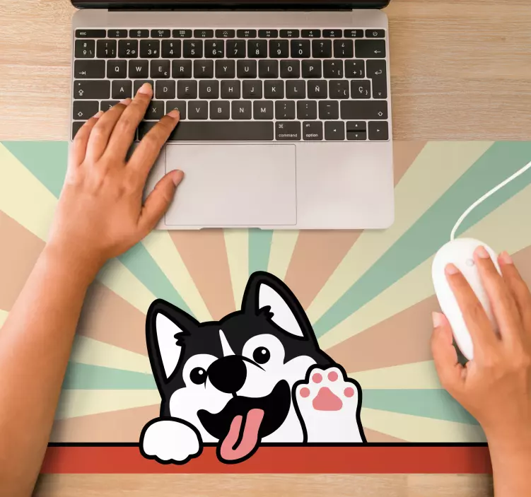 Mauspad originell mit verspieltem huskie charakter - TenStickers