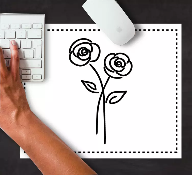 Mauspad originell mit zwei floralen stängeln - TenStickers