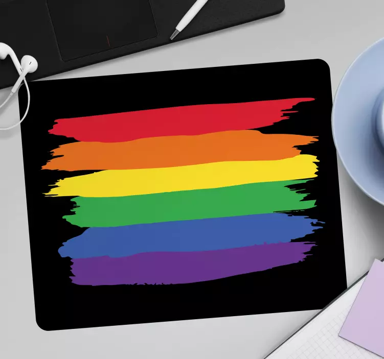 Mauspad originell regenbogen pinselstriche - TenStickers