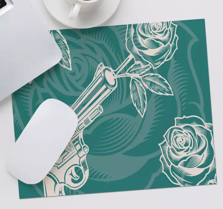 Mauspad originell revolver rose komposition - TenStickers