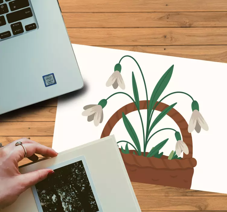 Mauspad originell schneeglöckchenkorb - TenStickers