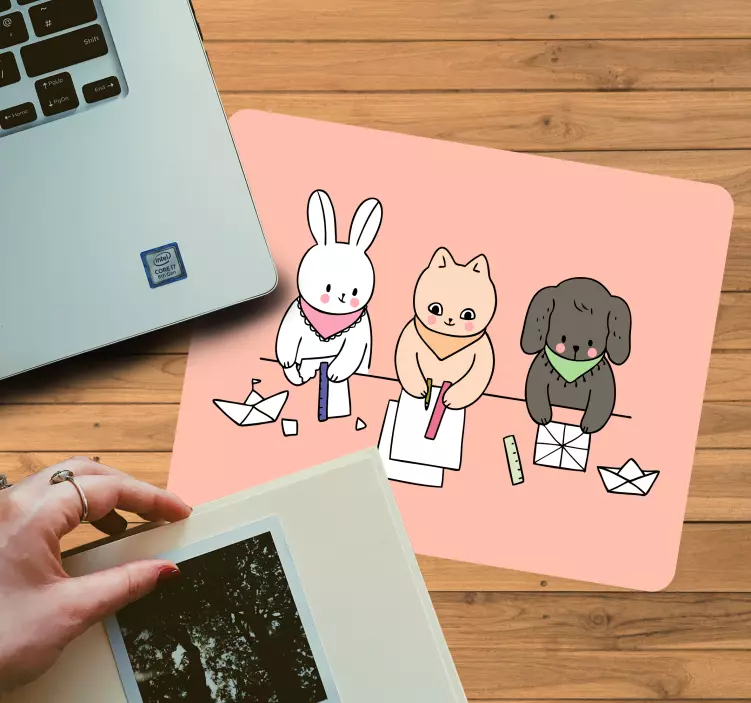 Mauspad originell süße tierfreunde - TenStickers