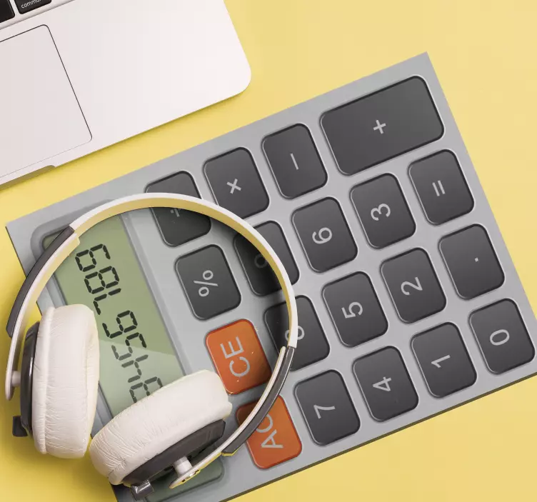 Mauspad originell taschenrechner mit kopfhörern - TenStickers