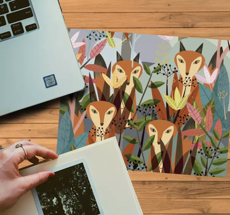 Mauspad originell trio verspielter füchse - TenStickers