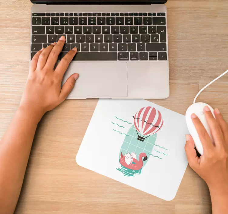 Mauspad originell verspielter flamingo schwimmring - TenStickers