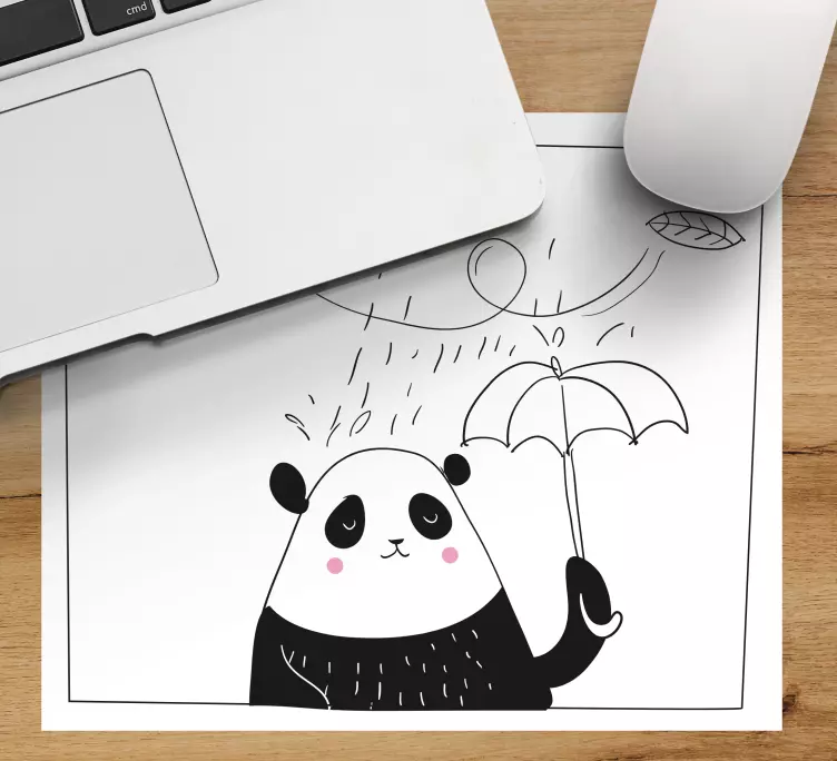 Mauspad originell verspielter panda mit regenschirm - TenStickers
