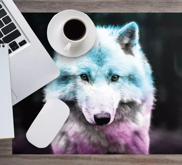 Mauspad originell wolf porträt kunstwerk - TenStickers