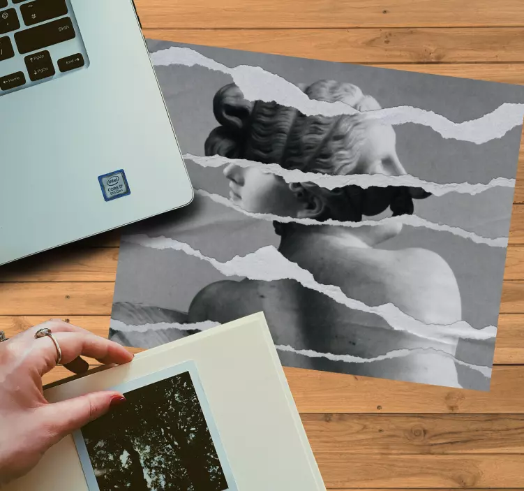 Mauspad originell zerrissenes porträtdesign - TenStickers