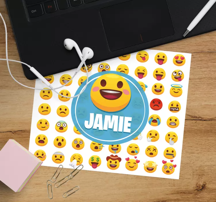 Mauspad mit Namen Emojis mit Namen - TenStickers