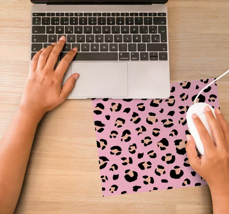 Mauspad originell Schwarz-rosa aquarell leopardenmuster - TenStickers