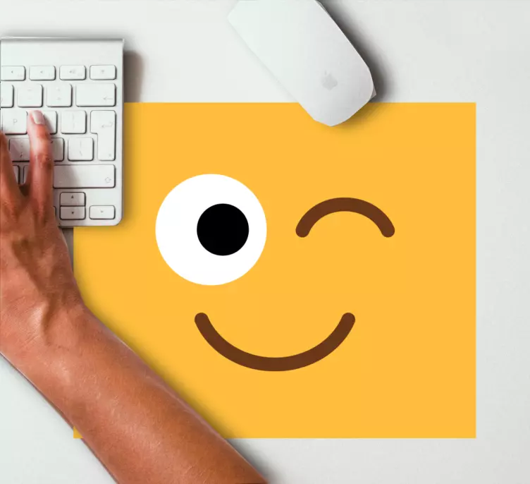 Mauspad originell Zwinkern emoji - TenStickers