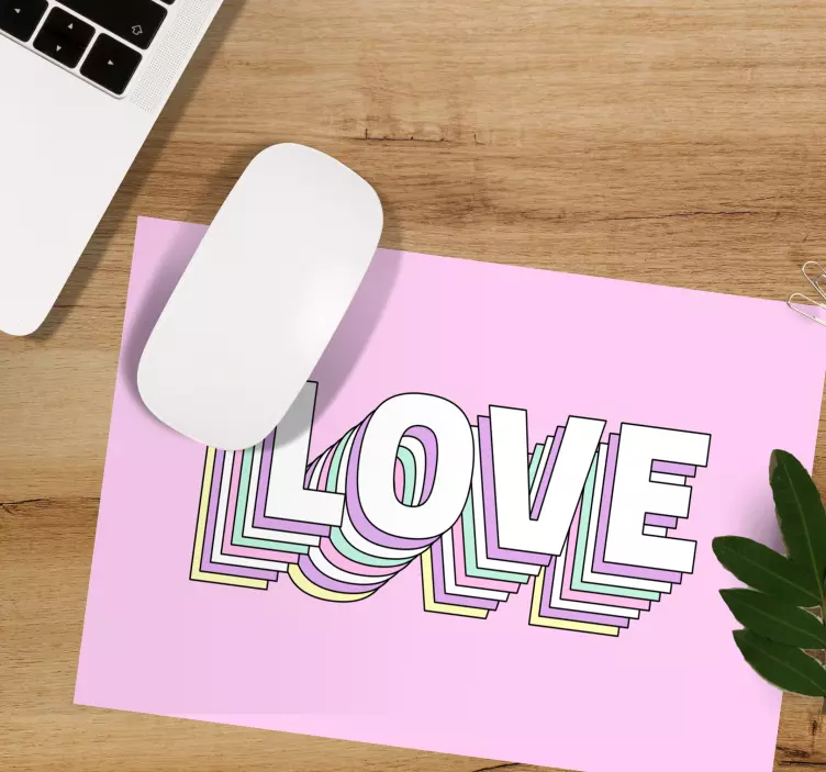 Mousepad spruch bunte liebes-typografie - TenStickers