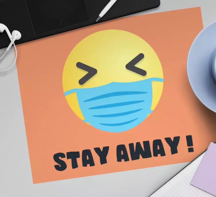 Mousepad spruch emoji mit maske - TenStickers