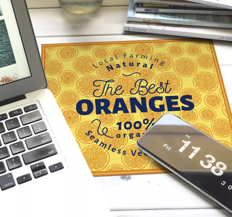 Mousepad spruch frisch und bio zitrus - TenStickers