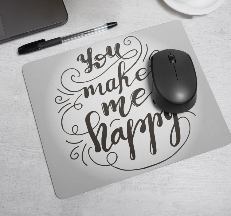 Mousepad spruch mit fröhlicher botschaft kunst - TenStickers